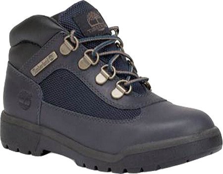 Timberland Children's Field Boot Leather/Fabric,Navy Smooth Leather,US 3 M