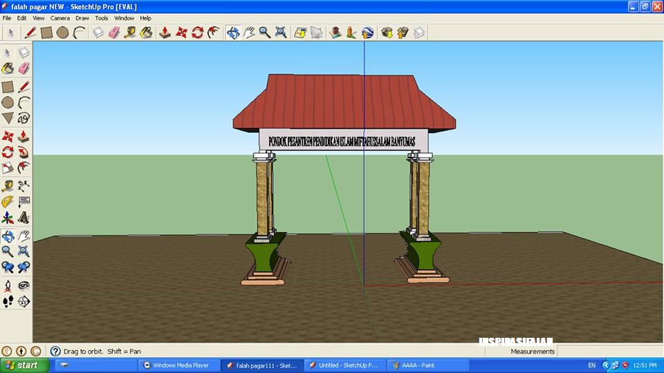 Contoh Desain  Pintu Gerbang Gapura  dengan Google Sketchup  