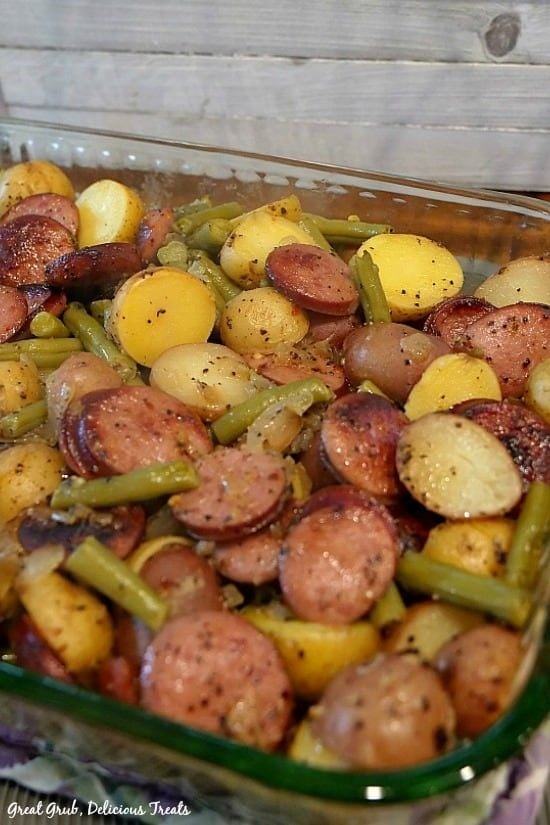 Sausage potato and green bean casserole