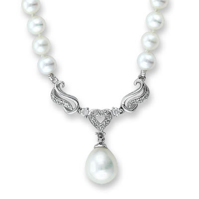 Cultured Freshwater Pearl Heart Necklace