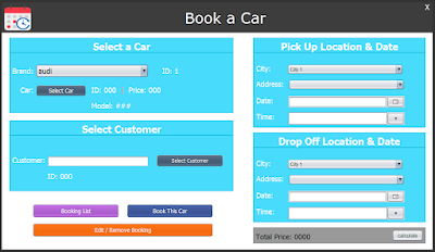 Java Car Rental Management System Car Reservation