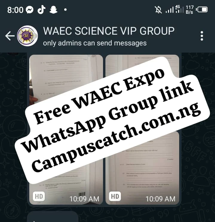 Free WAEC Expo Whatsapp Group Link 2024