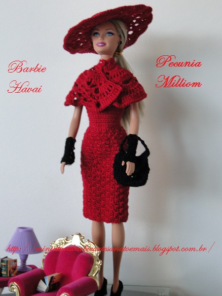 Vestido de Barbie Havai em crochê por Pecunia MM