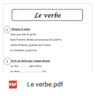 ce1 fiches d'exercices le verbe