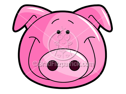 cartoon pig head zip