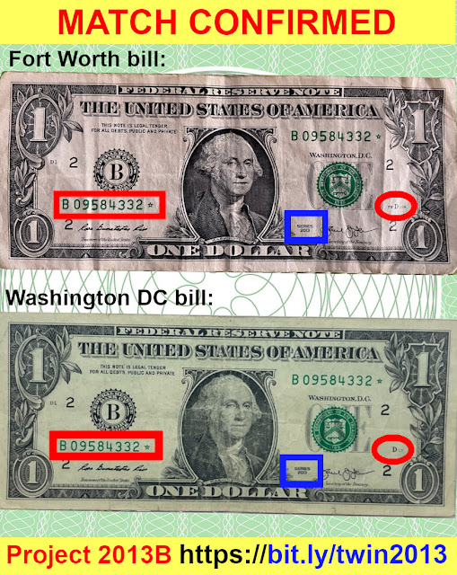 Project 2013B Confirmed Match of duplicate serial number on series 2013B star notes