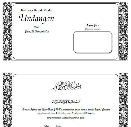 Download template undangan Walimatul ursy, tahlil dan ...