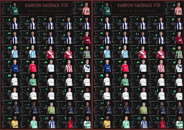 Random Facepack V10 For eFootball PES 2021