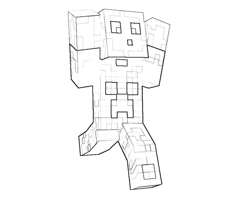 Printable Minecraft Character Action Coloring Pages title=