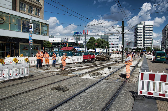 Baustelle Alexanderplatz, Gleisarbeiten, 10178 Berlin, 16.08.2013