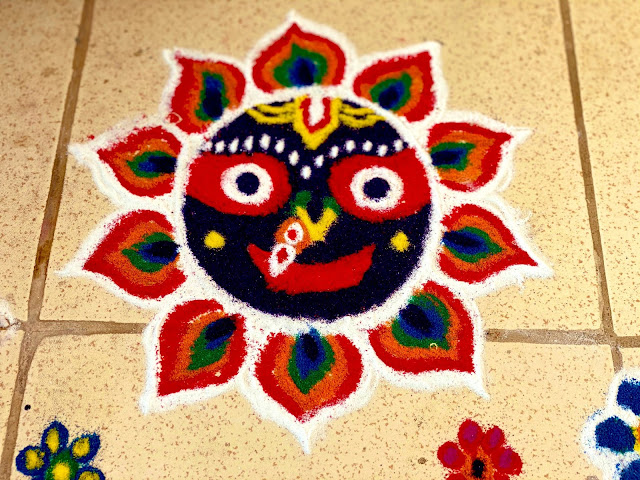 Lord Jagannath Muruja Rangoli on Panchaka by Manas Kumar Muduli