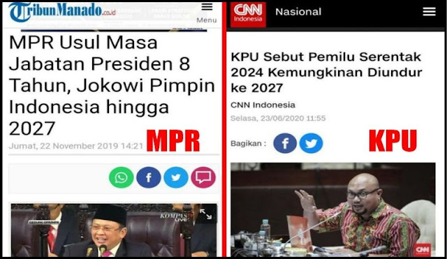 MPR dan KPU Sepakat Jokowi Lanjut Sampai 2027? Bagaimana Rakyat, Akan Diam Saja?