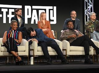 Tiffany Haddish and Ken Jeong from “The Afterparty” Season 2 speak at the Apple TV+ 2023 Winter TCA Tour at The Langham Huntington Pasadena.