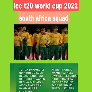 Icc t20 world cup 2022 south africa squad