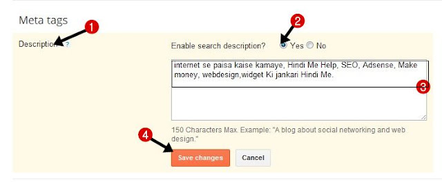 add SEO friendly keyword in meta tags in search description