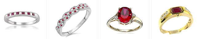 high end styled ruby rings