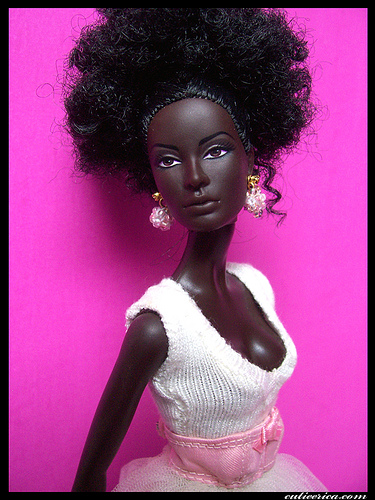 First Black Barbie doll introduced in 2009 that had African features