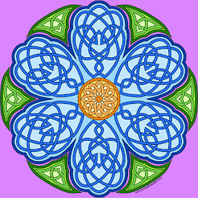 Knotwork flower with a blank version for coloring