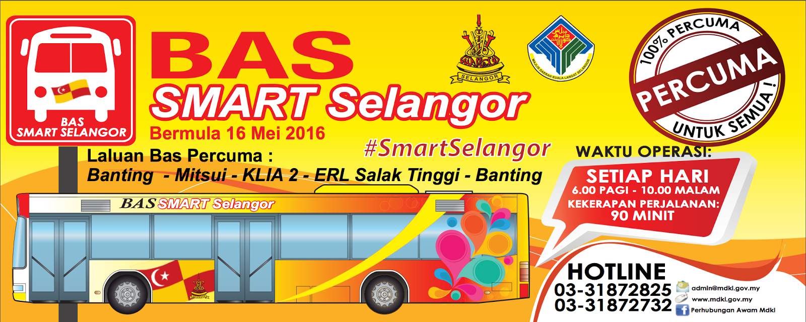 Bas Smart Selangor Percuma Banting - Mitsui - KLIA2 - ERL 
