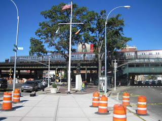 Columbus waits for the next N train to arrive.