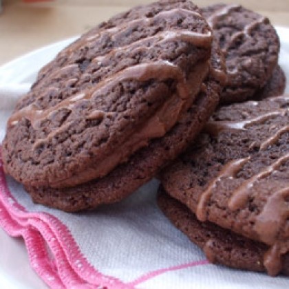 Chewy Chocolate Cream Sandwich Cookies