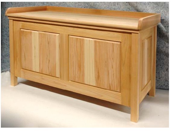 This regal-looking storage bench would be great under a window, at the 