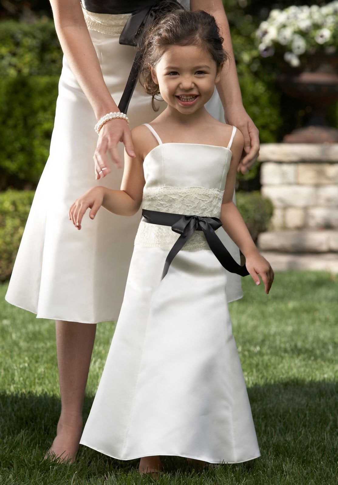 lace wedding dress with straps Satin Spaghetti Straps A-Line Long Junior Bridesmaid Dress