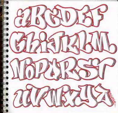 Design Sketch Graffiti Alphabet Letters In The Paper