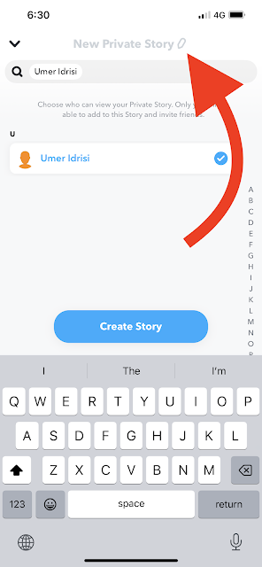 Click on "New Private Story" blurred text and Rename it