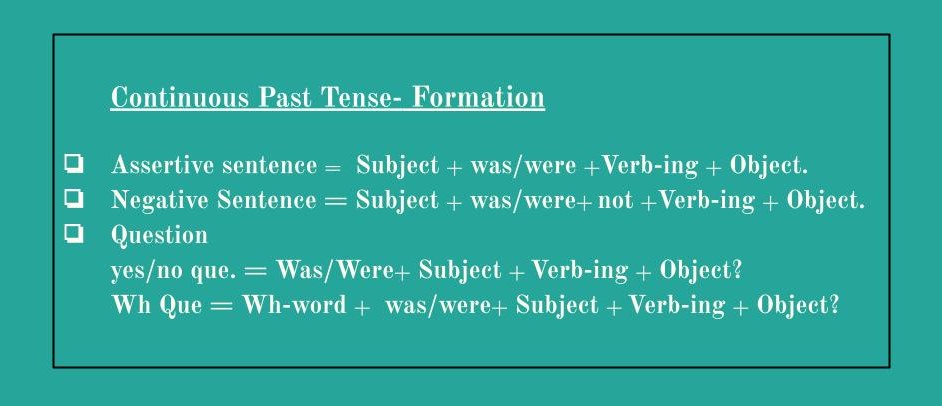 formation or structure continuous past tense