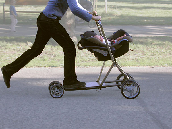 30 Insanely Clever Innovations That Need To Be Everywhere Already - Baby Stroller and Scooter Hybrid