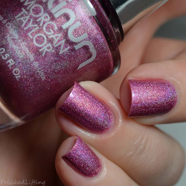 pink holographic nail polish