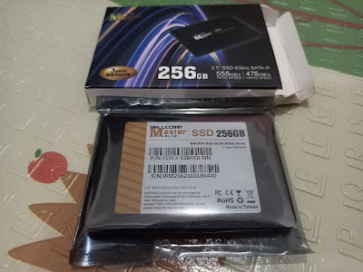 Tampilan Depan Isi Kemasan SSD Wellcomm Master Elite 256GB