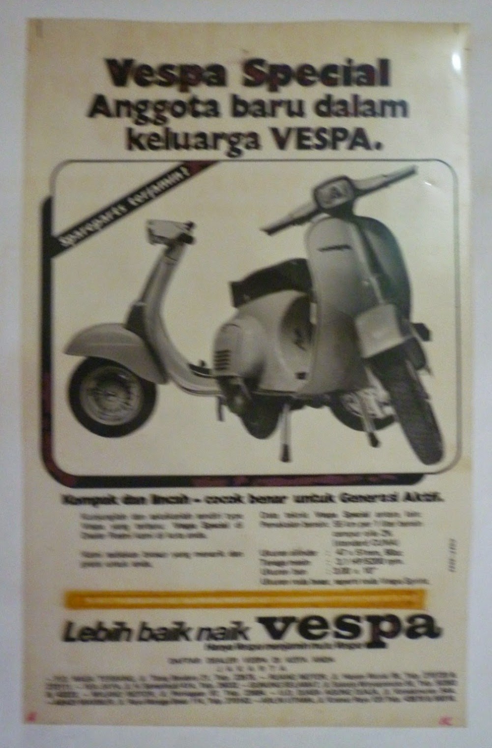 Koleksi Tempo Doeloe: Iklan jadul Scooter Vespa th. 70-an 