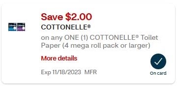 $2.00/1 Cottonelle Toilet Paper