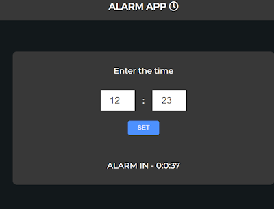 Alarm Clock Using HTML ,CSS & JavaScript