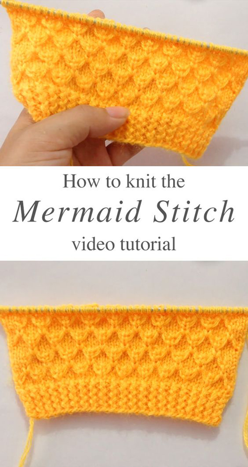 Knit Mermaid Stitch - Tutorial