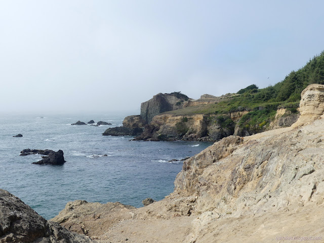 vertical cliffs to the north