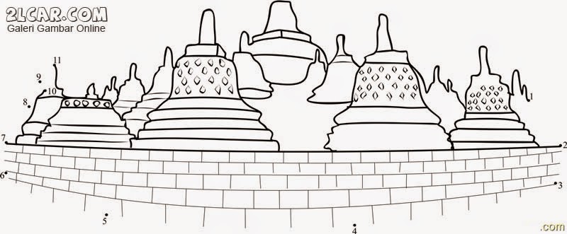 Koleksi Istimewa 28+ Gambar Mewarnai Candi Borobudur