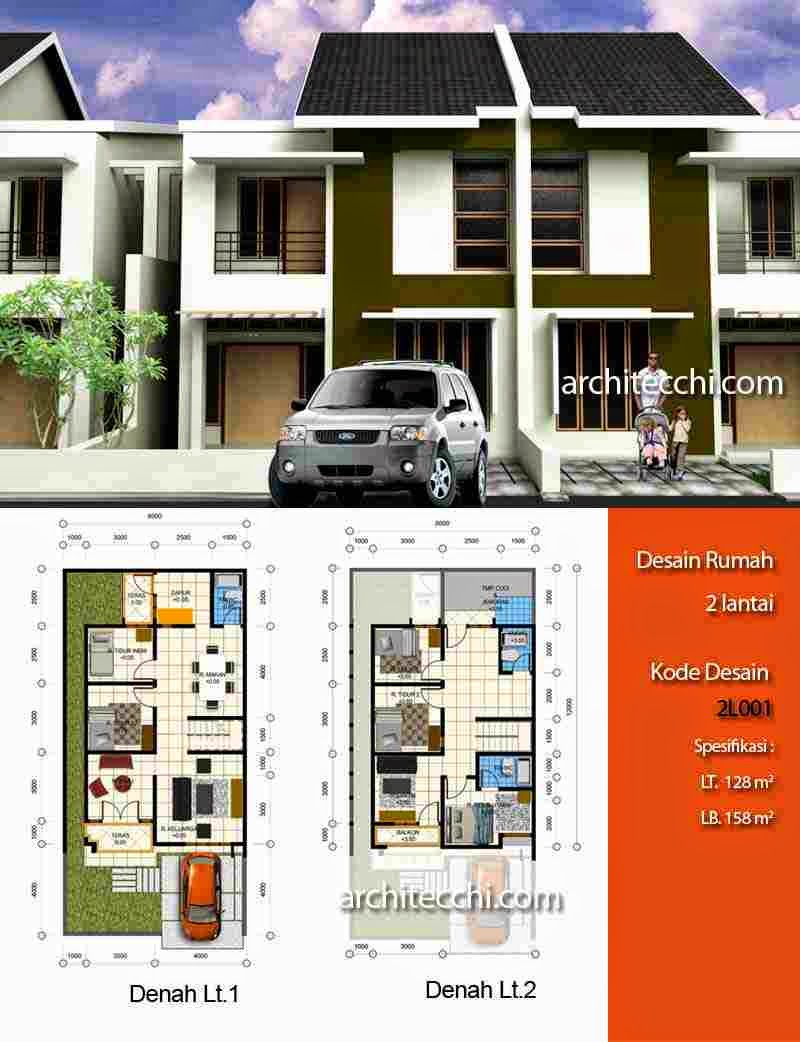 Desain Rumah Minimalis 2 Lantai Beserta Denahnya - Gambar 