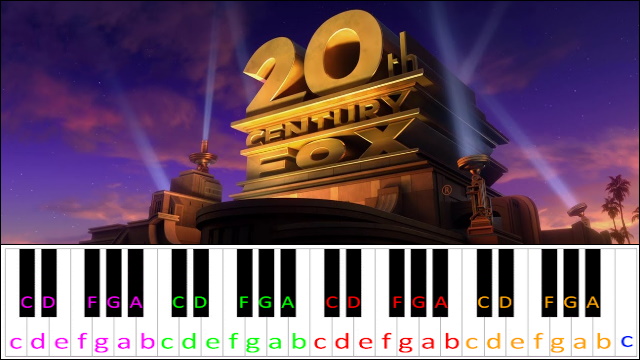 20th Century Fox Fanfare by Alfred Newman Piano / Keyboard Easy Letter Notes for Beginners