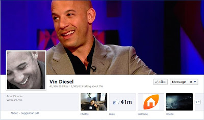 "Fast & Furious 6" star Vin Diesel is one of the most popular celebrities on the Facebook.
