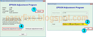 Sequential adjustment mode Epson L100, L101 - 01
