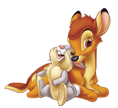 Little Bambi and friend rabbit