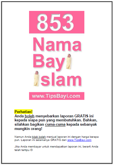 853 Nama Bayi Islam