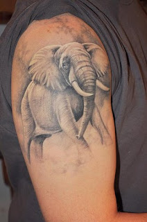 elephant tattoo on hand for male