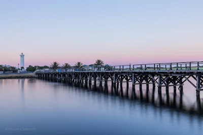 Copyright Vernon Chalmers: Wooden Bridge Before Sunrise - Woodbridge Island Cape Town