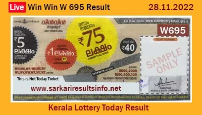 Kerala Lottery Result 28.11.2022 Win Win W 695