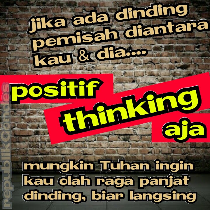 Gambar Kata Kata Kocak Positif Thinking Aja  Cewek 