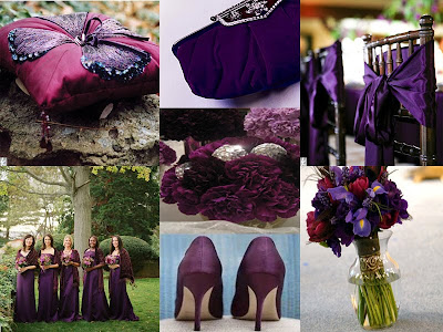 purple and silver wedding reception